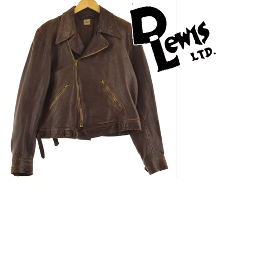 Iconic Leather Jacket! 1940s Lewis Leathers D. Lewis Double Riders Jacket