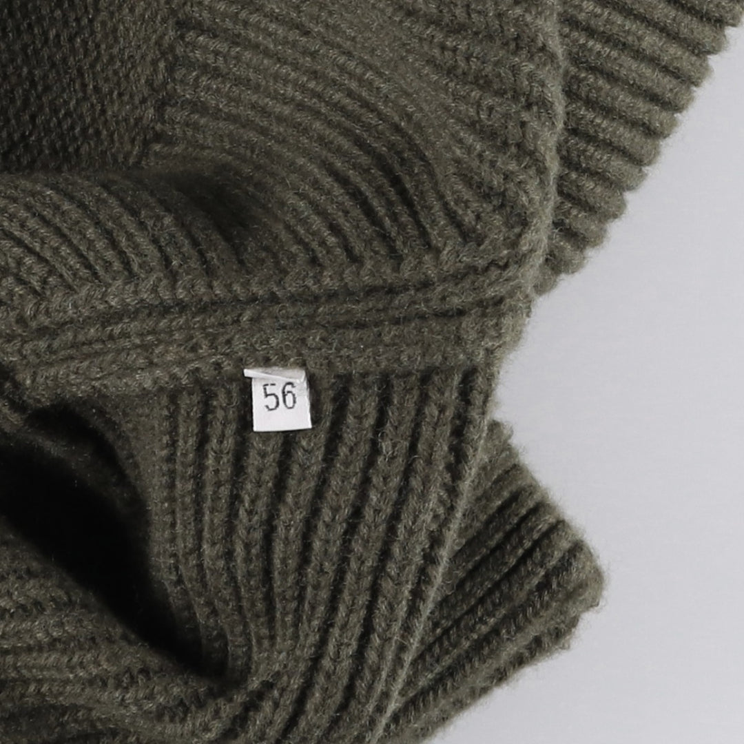 CP Company Stand Collar Wool Knit Cardigan, Made in Italy, Men's Size L (approx.) wool Khaki type Vintage Second Hand