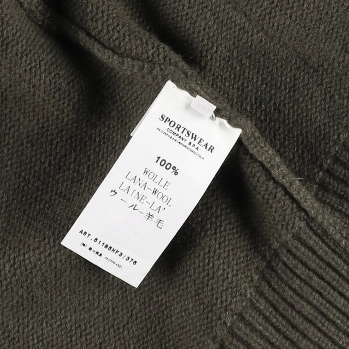 CP Company Stand Collar Wool Knit Cardigan, Made in Italy, Men's Size L (approx.) wool Khaki type Vintage Second Hand