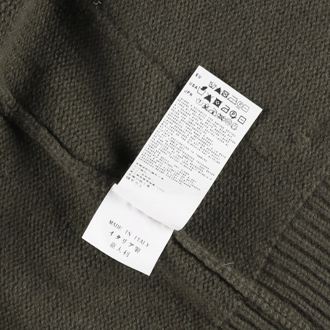 CP Company Stand Collar Wool Knit Cardigan, Made in Italy, Men's Size L (approx.) wool Khaki type Vintage Second Hand