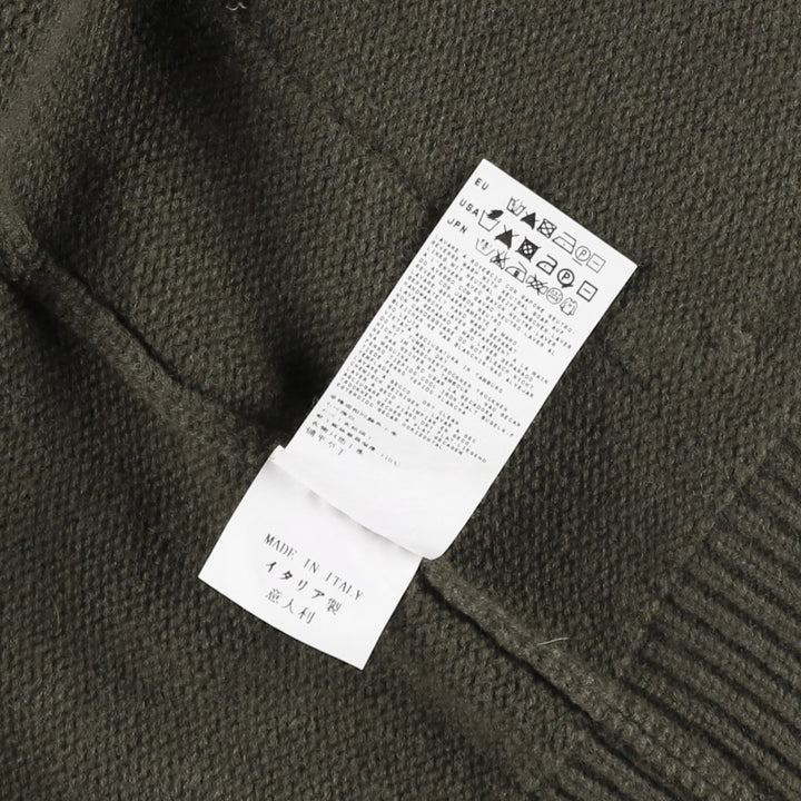 CP Company Stand Collar Wool Knit Cardigan, Made in Italy, Men's Size L (approx.) wool Khaki type Vintage Second Hand