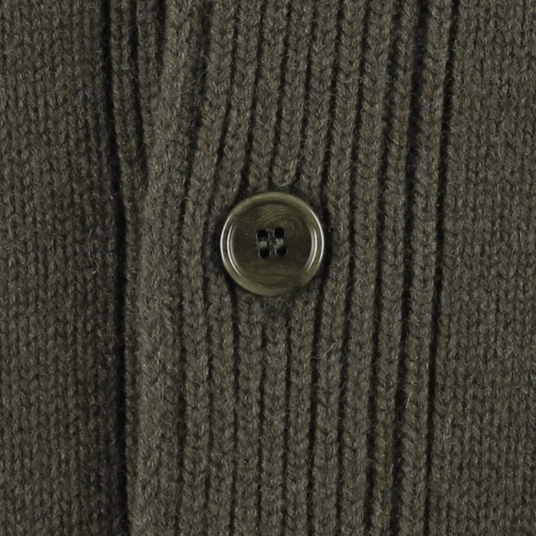 CP Company Stand Collar Wool Knit Cardigan, Made in Italy, Men's Size L (approx.) wool Khaki type Vintage Second Hand