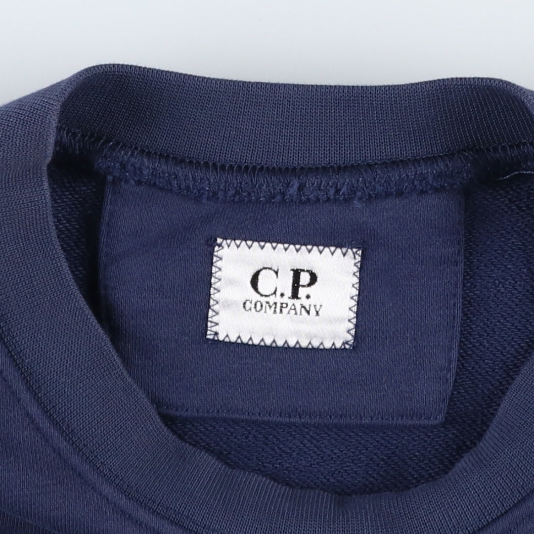 CP Company Plain Blank Sweatshirt, Made in Italy, Men's Size M (approx.) cotton navy blue type Vintage Second Hand