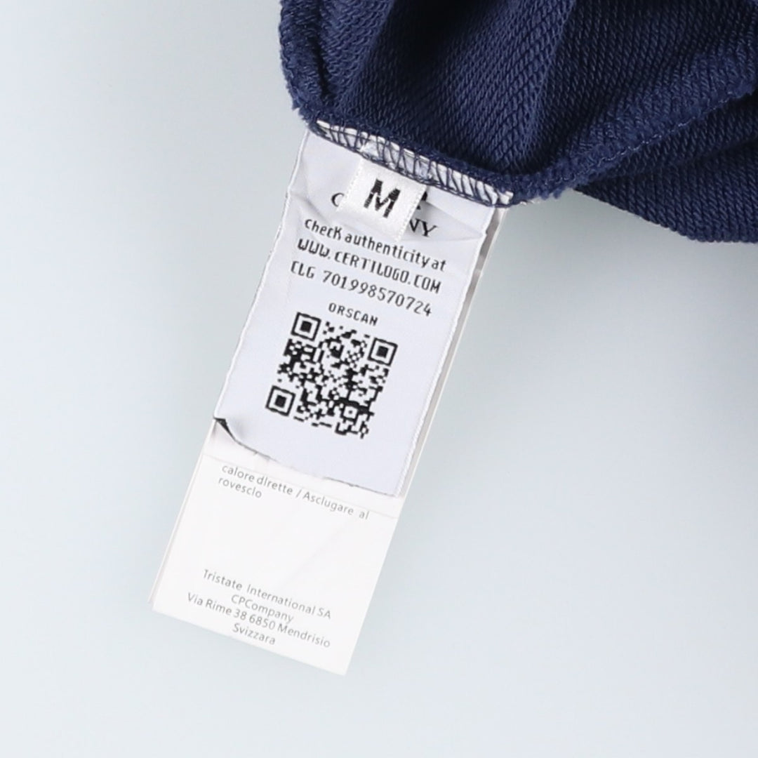 CP Company Plain Blank Sweatshirt, Made in Italy, Men's Size M (approx.) cotton navy blue type Vintage Second Hand