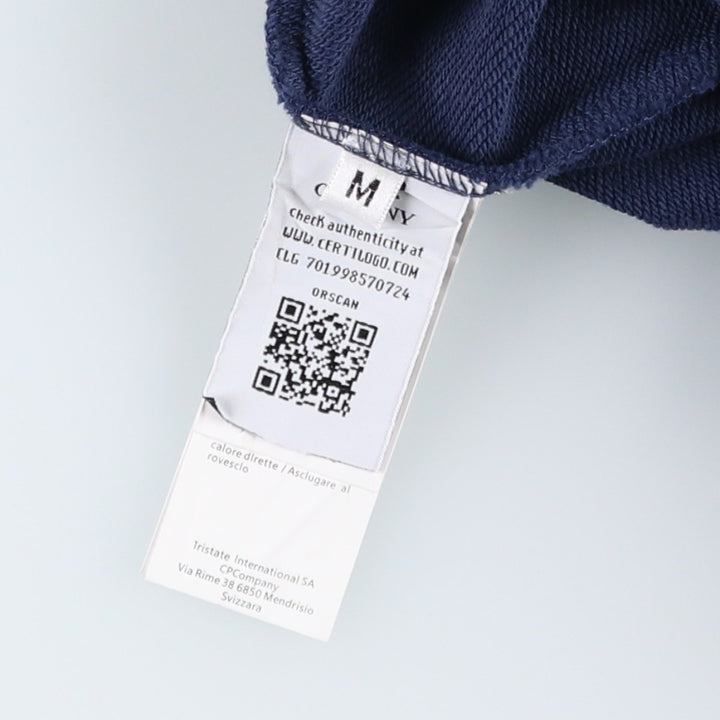 CP Company Plain Blank Sweatshirt, Made in Italy, Men's Size M (approx.) cotton navy blue type Vintage Second Hand