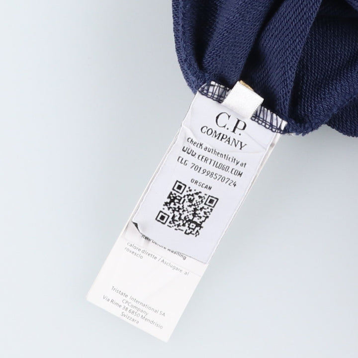 CP Company Plain Blank Sweatshirt, Made in Italy, Men's Size M (approx.) cotton navy blue type Vintage Second Hand