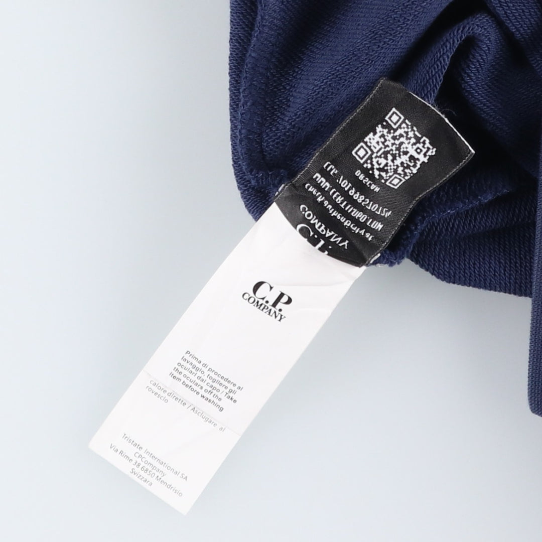 CP Company Plain Blank Sweatshirt, Made in Italy, Men's Size M (approx.) cotton navy blue type Vintage Second Hand