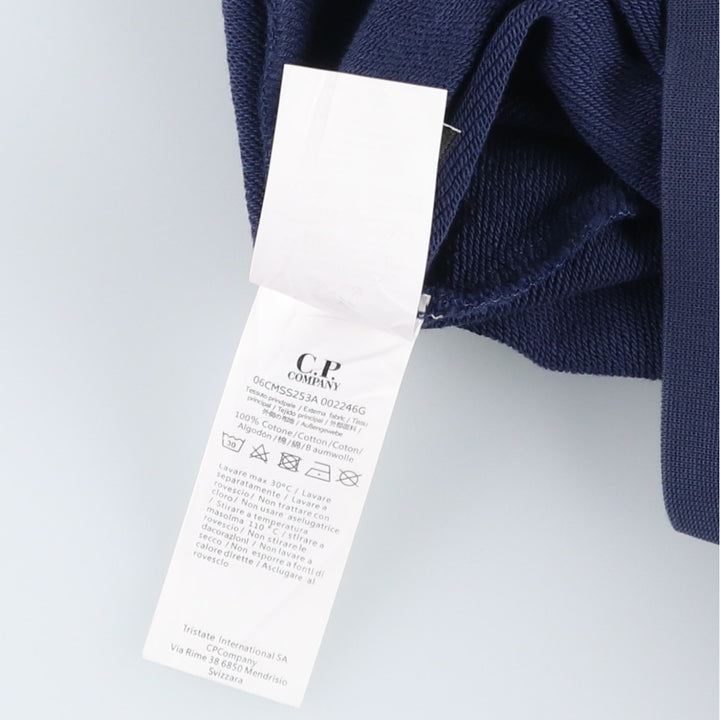 CP Company Plain Blank Sweatshirt, Made in Italy, Men's Size M (approx.) cotton navy blue type Vintage Second Hand