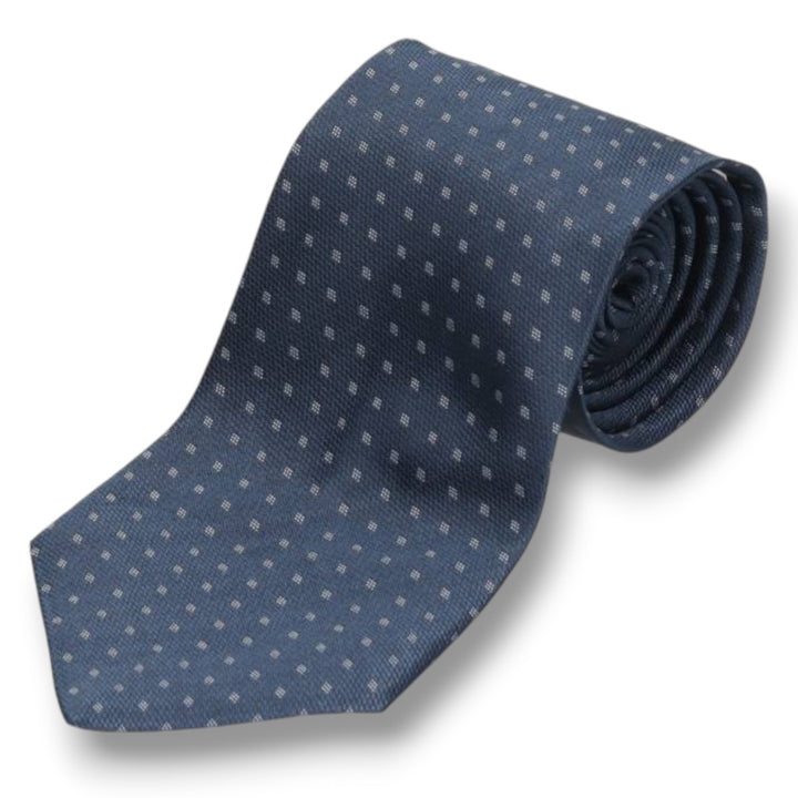 Armani COLLEZIONI Diamond Pattern Tie, Made in Italy silk navy blue type Vintage Second Hand
