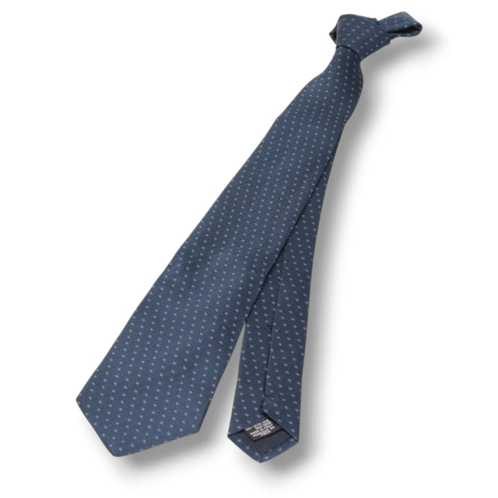 Armani COLLEZIONI Diamond Pattern Tie, Made in Italy silk navy blue type Vintage Second Hand