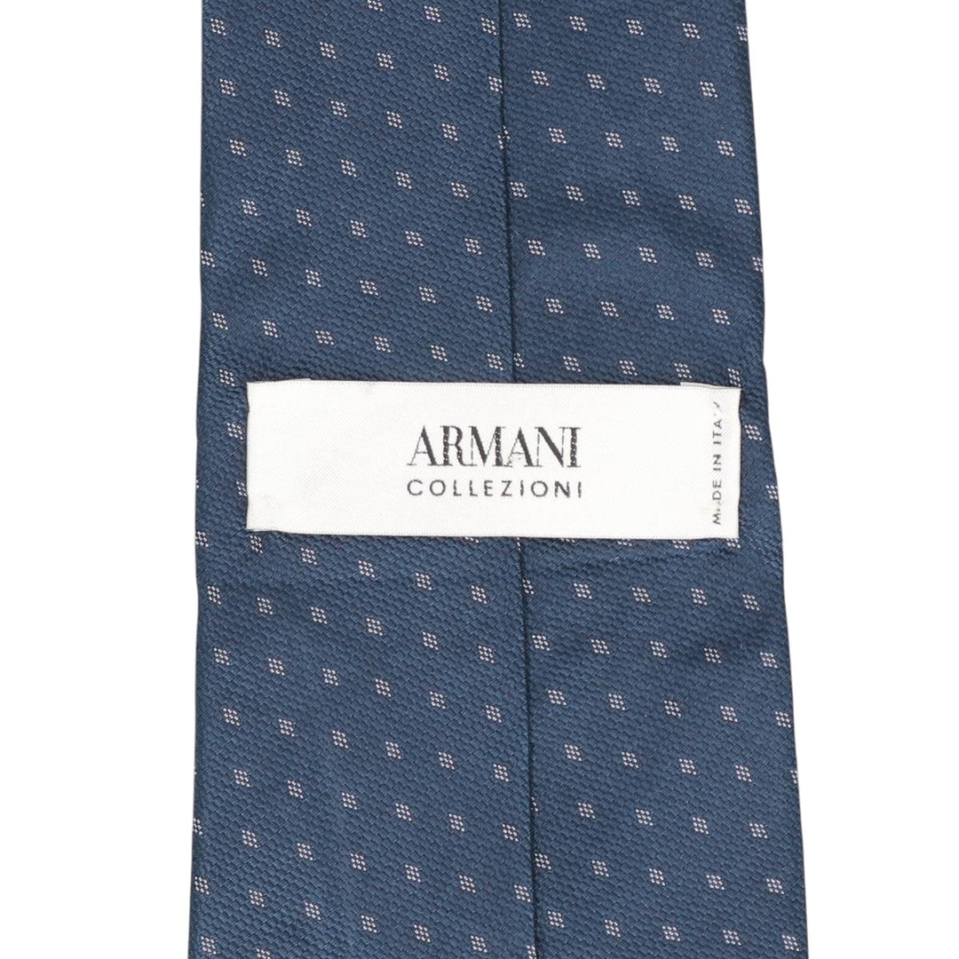 Armani COLLEZIONI Diamond Pattern Tie, Made in Italy silk navy blue type Vintage Second Hand