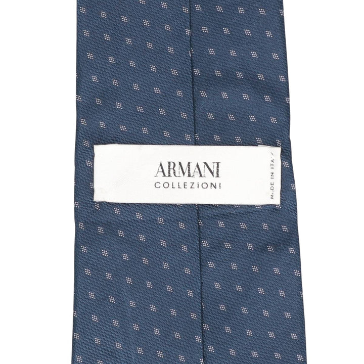 Armani COLLEZIONI Diamond Pattern Tie, Made in Italy silk navy blue type Vintage Second Hand