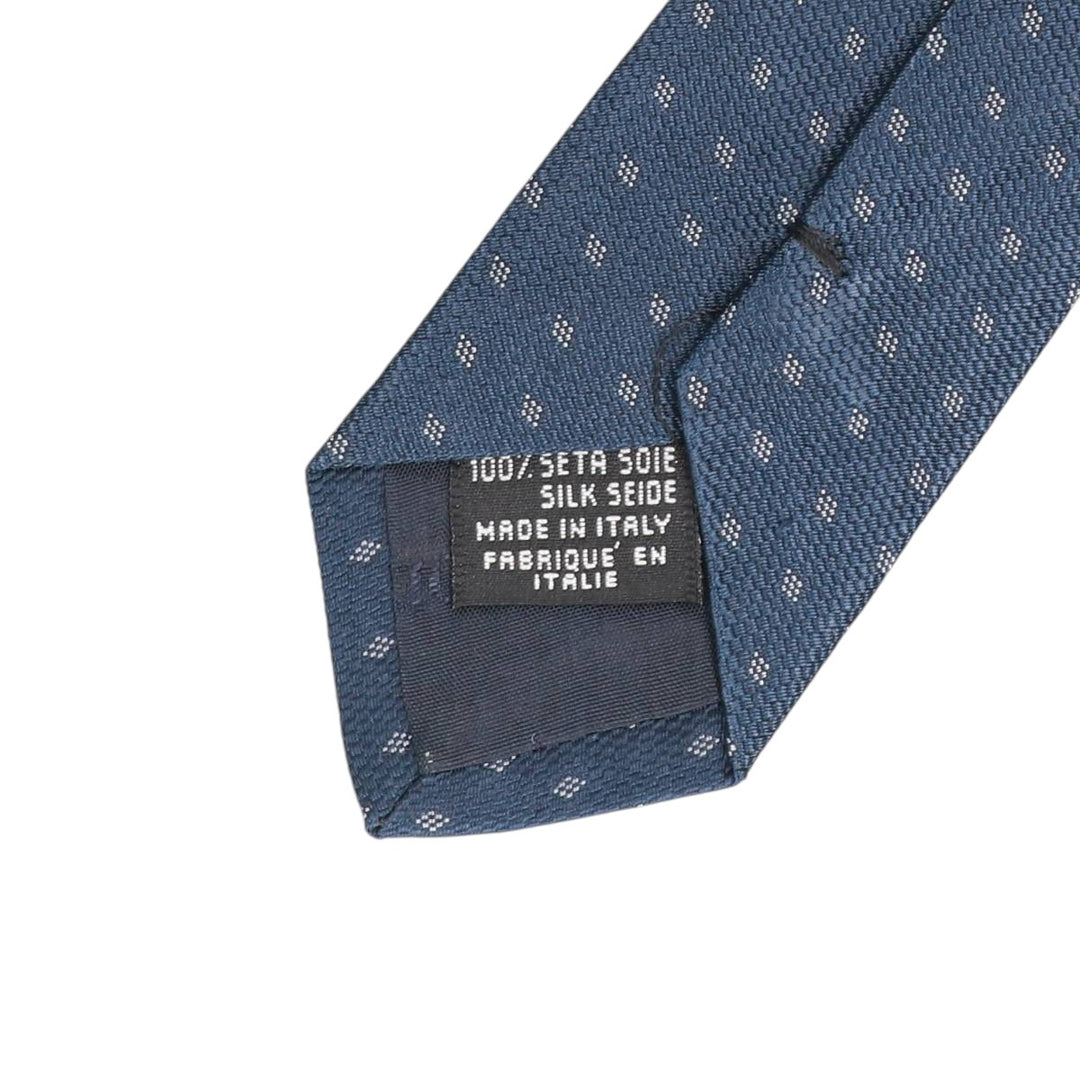 Armani COLLEZIONI Diamond Pattern Tie, Made in Italy silk navy blue type Vintage Second Hand