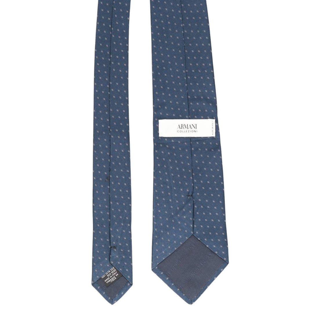 Armani COLLEZIONI Diamond Pattern Tie, Made in Italy silk navy blue type Vintage Second Hand