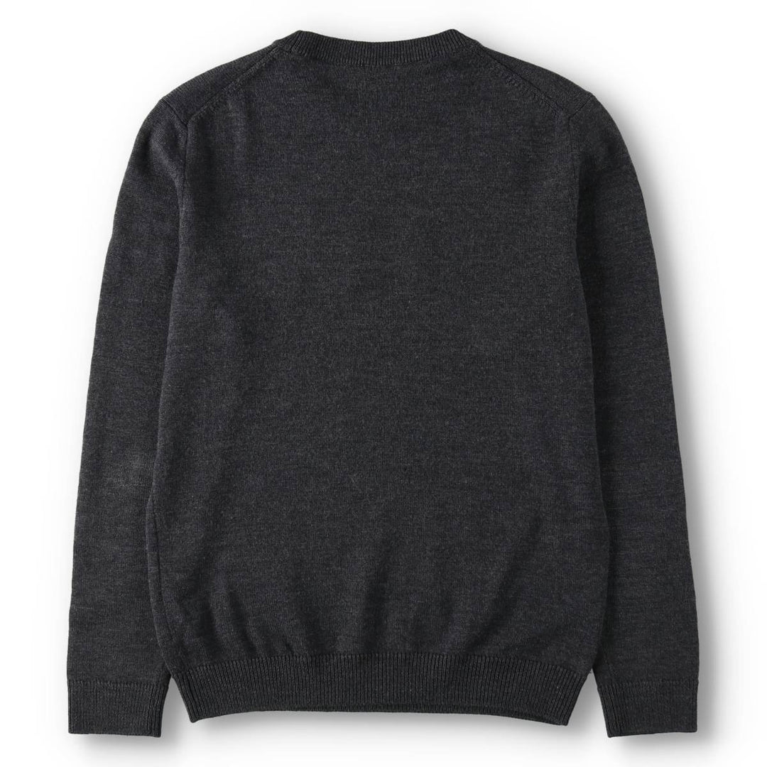 KENZO wool knit sweater, men's size S (approx.) wool Charcoal Vintage Second Hand