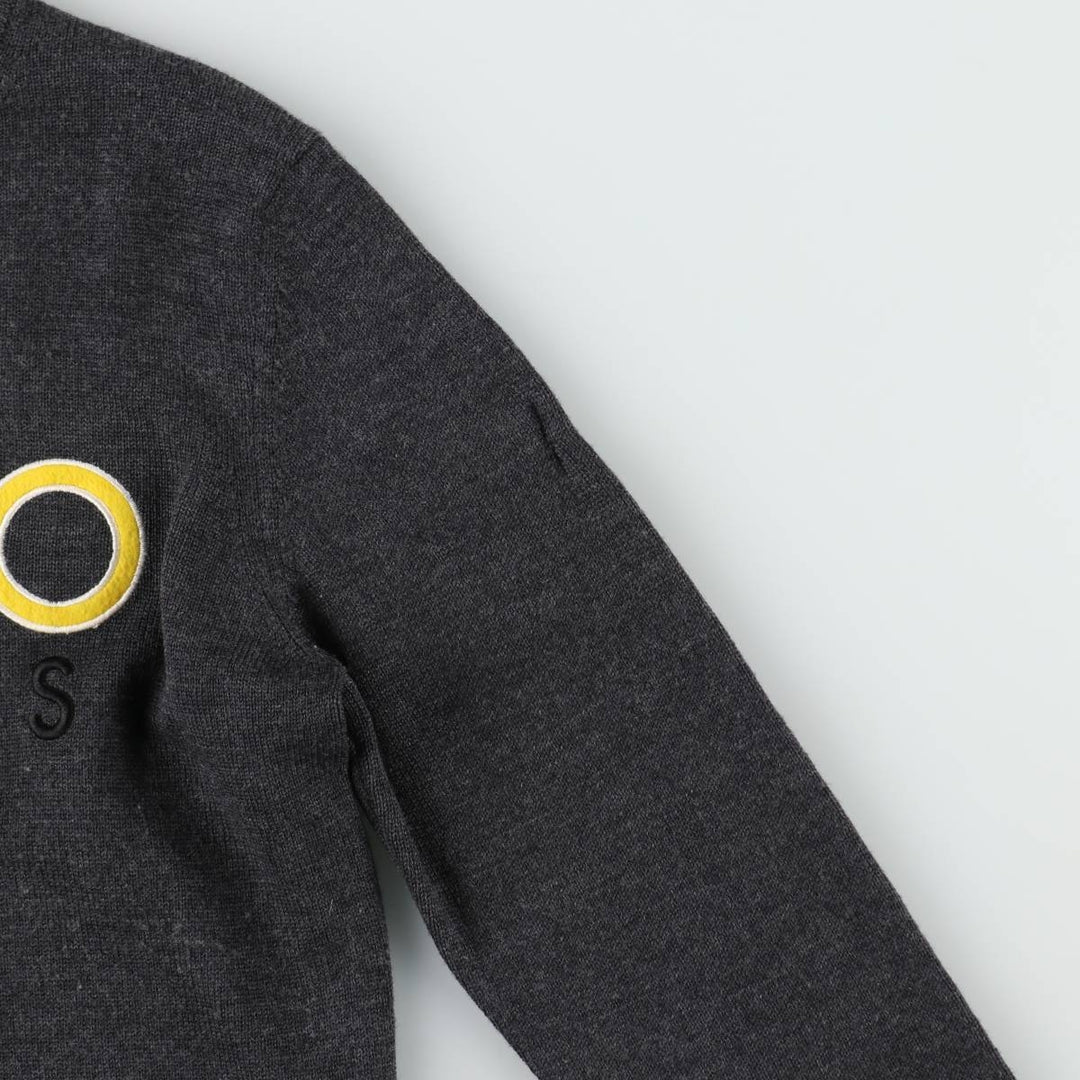 KENZO wool knit sweater, men's size S (approx.) wool Charcoal Vintage Second Hand