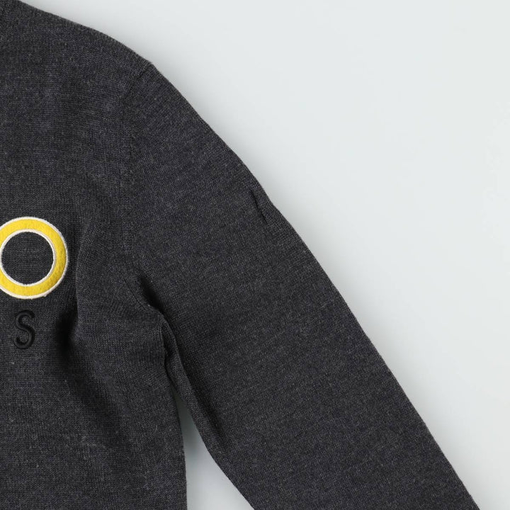 KENZO wool knit sweater, men's size S (approx.) wool Charcoal Vintage Second Hand