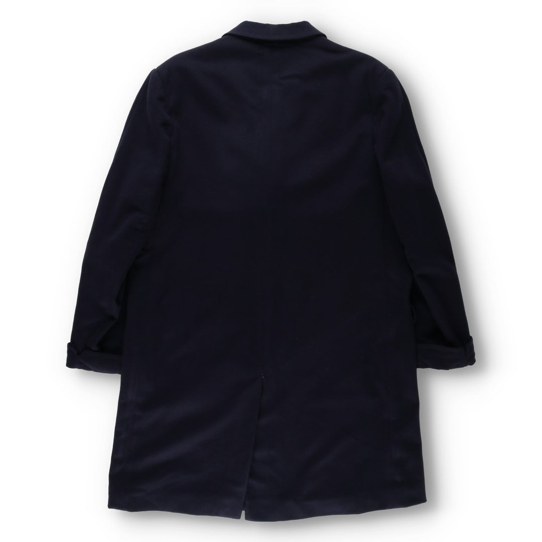 Aquascutum Chesterfield Coat, Men's Size L (approx.) Lamb wool Navy blue Vintage Second Hand