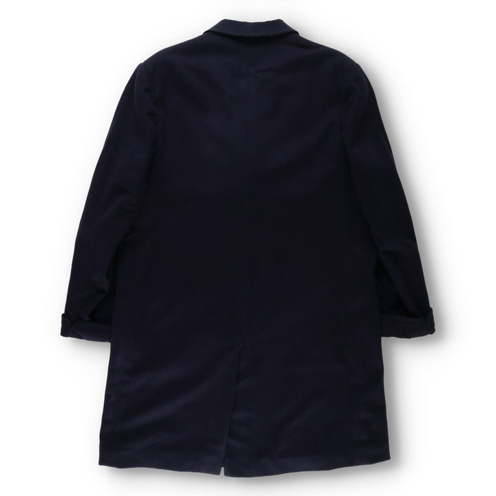 Aquascutum Chesterfield Coat, Men's Size L (approx.) Lamb wool Navy blue Vintage Second Hand