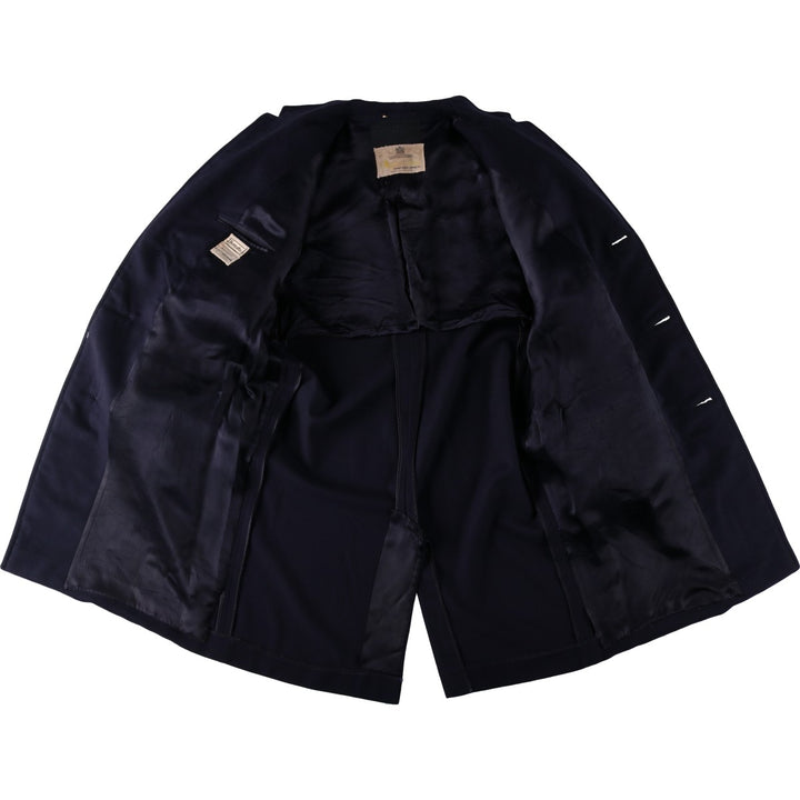 Aquascutum Chesterfield Coat, Men's Size L (approx.) Lamb wool Navy blue Vintage Second Hand