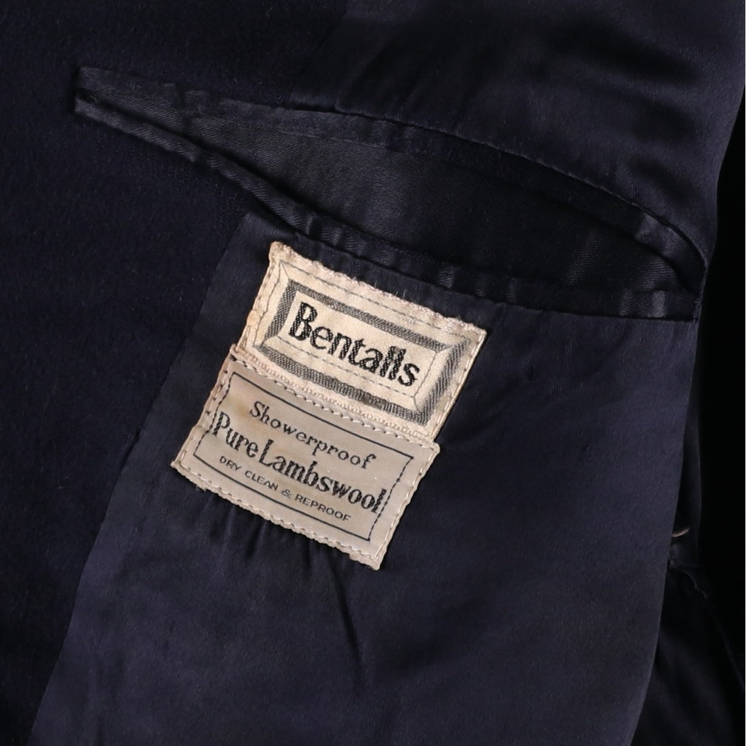 Aquascutum Chesterfield Coat, Men's Size L (approx.) Lamb wool Navy blue Vintage Second Hand