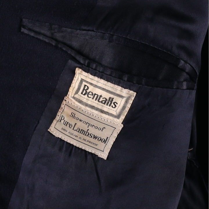 Aquascutum Chesterfield Coat, Men's Size L (approx.) Lamb wool Navy blue Vintage Second Hand
