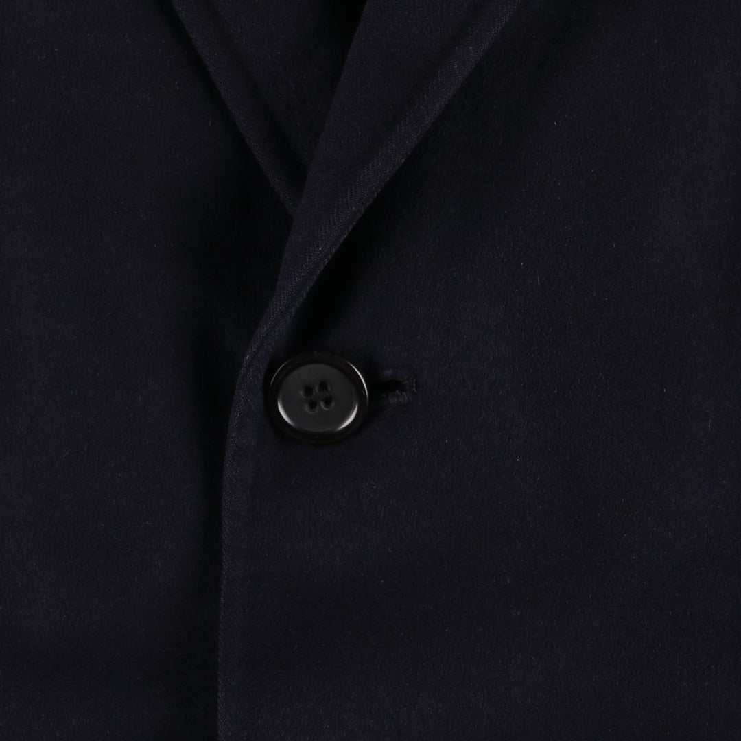 Aquascutum Chesterfield Coat, Men's Size L (approx.) Lamb wool Navy blue Vintage Second Hand