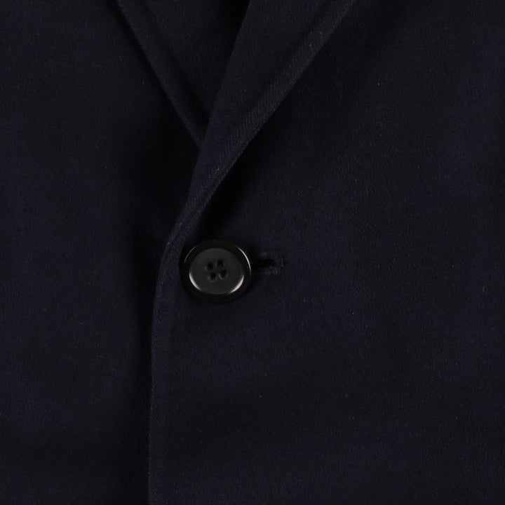 Aquascutum Chesterfield Coat, Men's Size L (approx.) Lamb wool Navy blue Vintage Second Hand