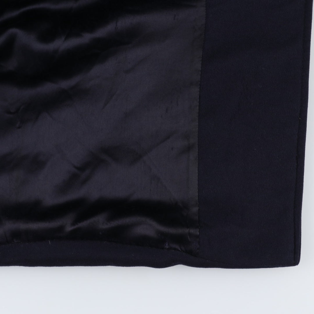 Aquascutum Chesterfield Coat, Men's Size L (approx.) Lamb wool Navy blue Vintage Second Hand