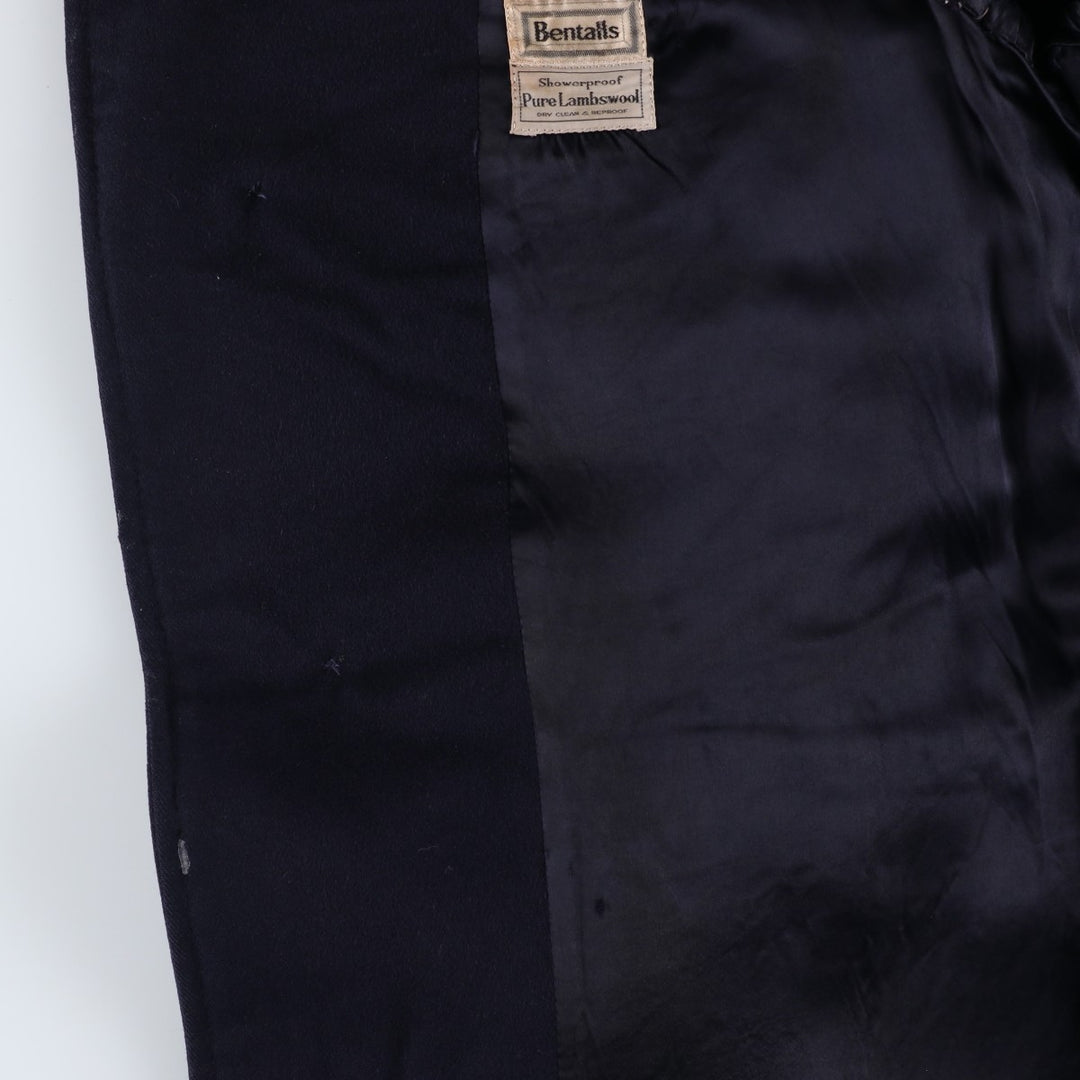 Aquascutum Chesterfield Coat, Men's Size L (approx.) Lamb wool Navy blue Vintage Second Hand
