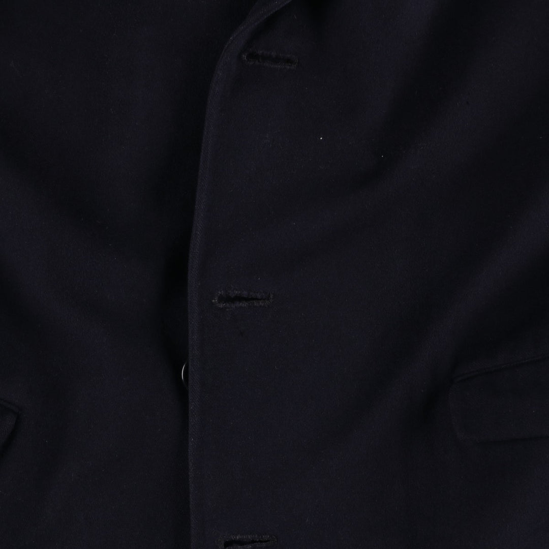 Aquascutum Chesterfield Coat, Men's Size L (approx.) Lamb wool Navy blue Vintage Second Hand