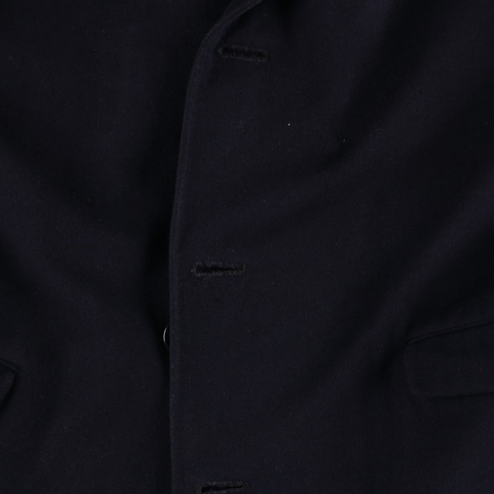Aquascutum Chesterfield Coat, Men's Size L (approx.) Lamb wool Navy blue Vintage Second Hand