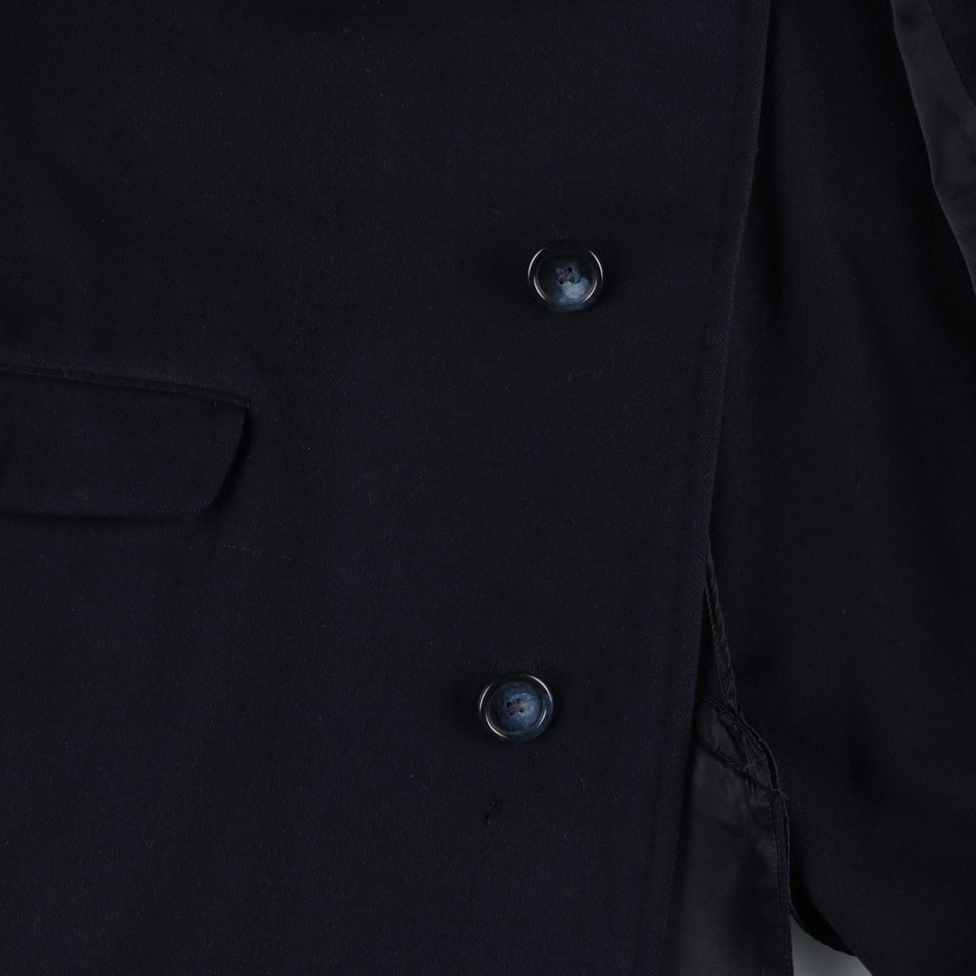 Aquascutum Chesterfield Coat, Men's Size L (approx.) Lamb wool Navy blue Vintage Second Hand