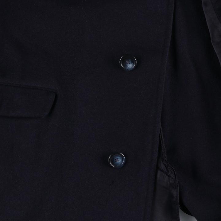 Aquascutum Chesterfield Coat, Men's Size L (approx.) Lamb wool Navy blue Vintage Second Hand