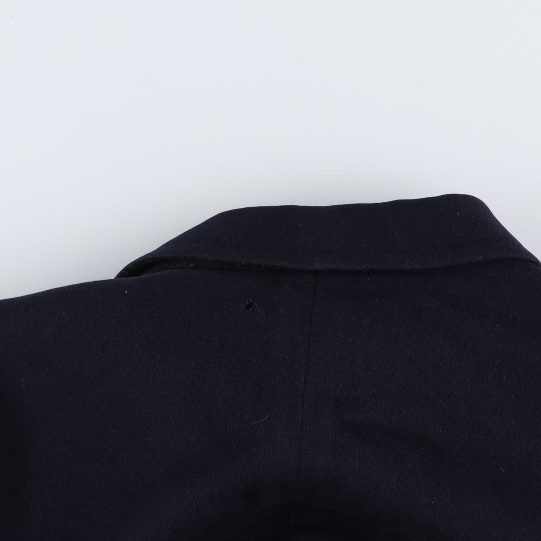 Aquascutum Chesterfield Coat, Men's Size L (approx.) Lamb wool Navy blue Vintage Second Hand