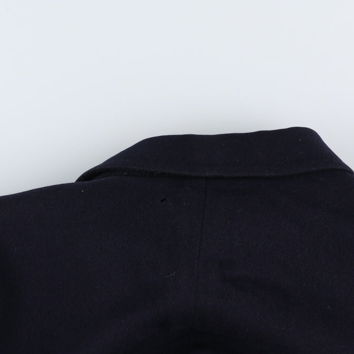 Aquascutum Chesterfield Coat, Men's Size L (approx.) Lamb wool Navy blue Vintage Second Hand