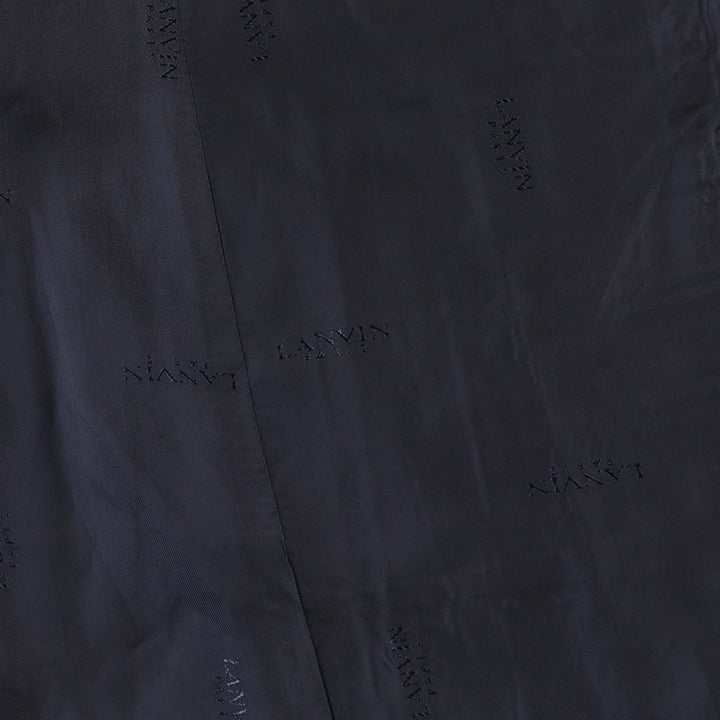 Lanvin Tradition Check Pattern Wool Tailored Jacket, Made in Italy, Men's Size L (approx.) wool navy blue type Vintage Second Hand