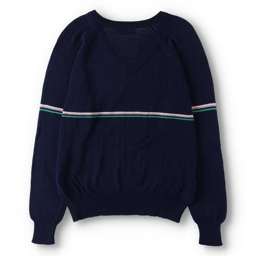 Christian Dior MONSIEUR V-neck cotton knit sweater, men's size M (approx.) unclear navy blue type Vintage Second Hand