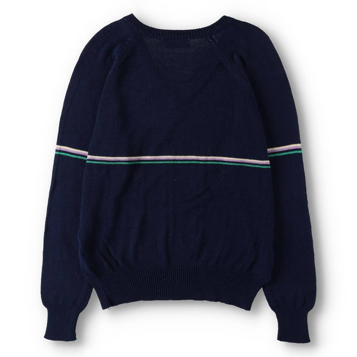 Christian Dior MONSIEUR V-neck cotton knit sweater, men's size M (approx.) unclear navy blue type Vintage Second Hand