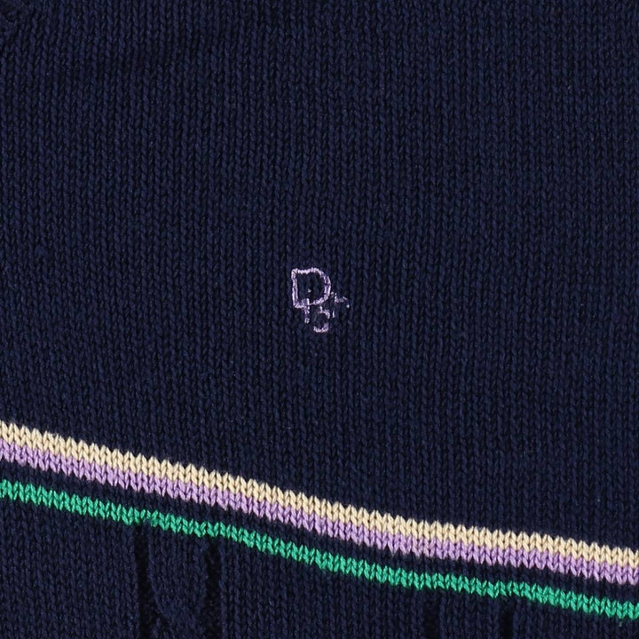 Christian Dior MONSIEUR V-neck cotton knit sweater, men's size M (approx.) unclear navy blue type Vintage Second Hand
