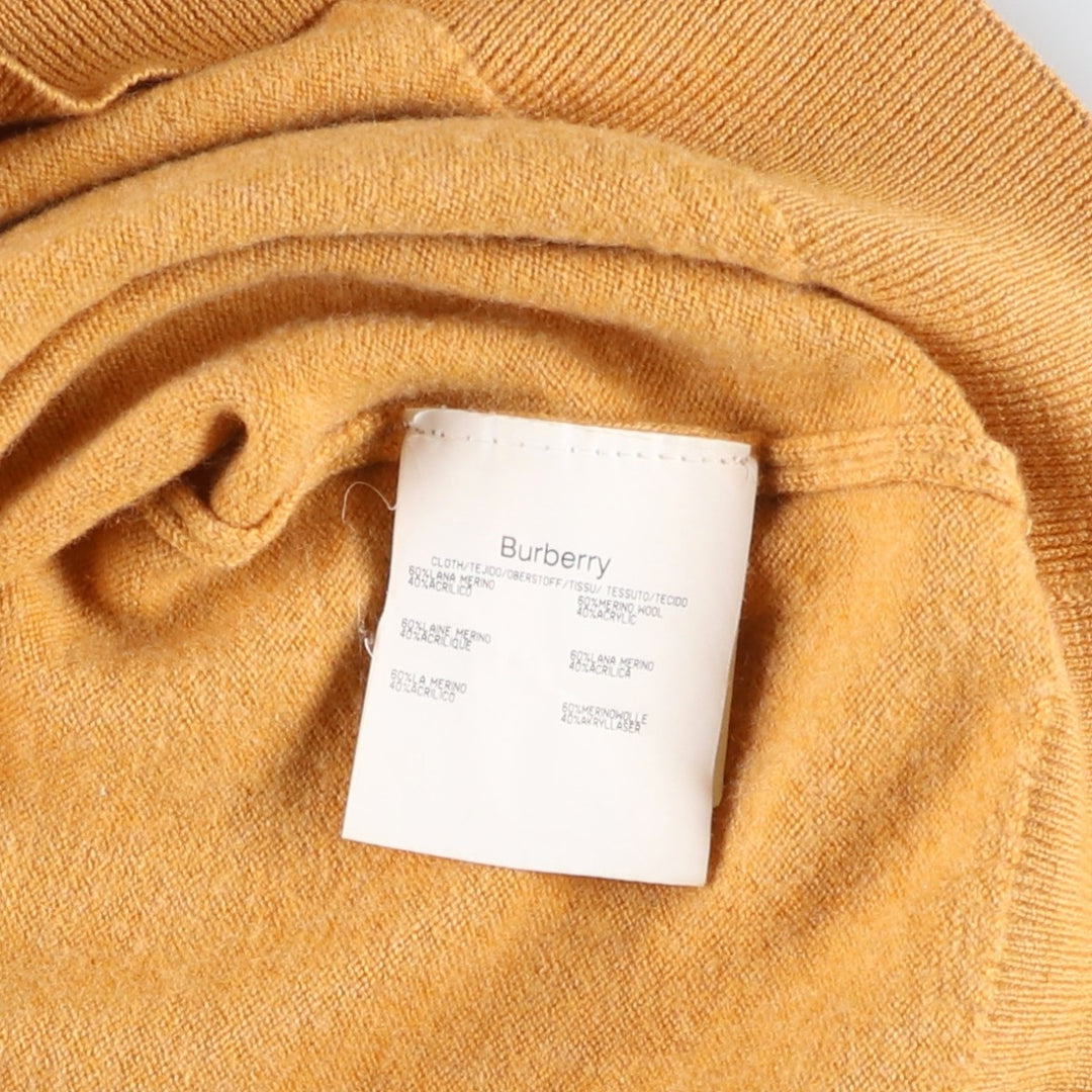 Burberry's BURBERRY LONDON V-neck merino wool knit sweater, made in Spain, men's size M. Merino wool orange type Vintage Second Hand