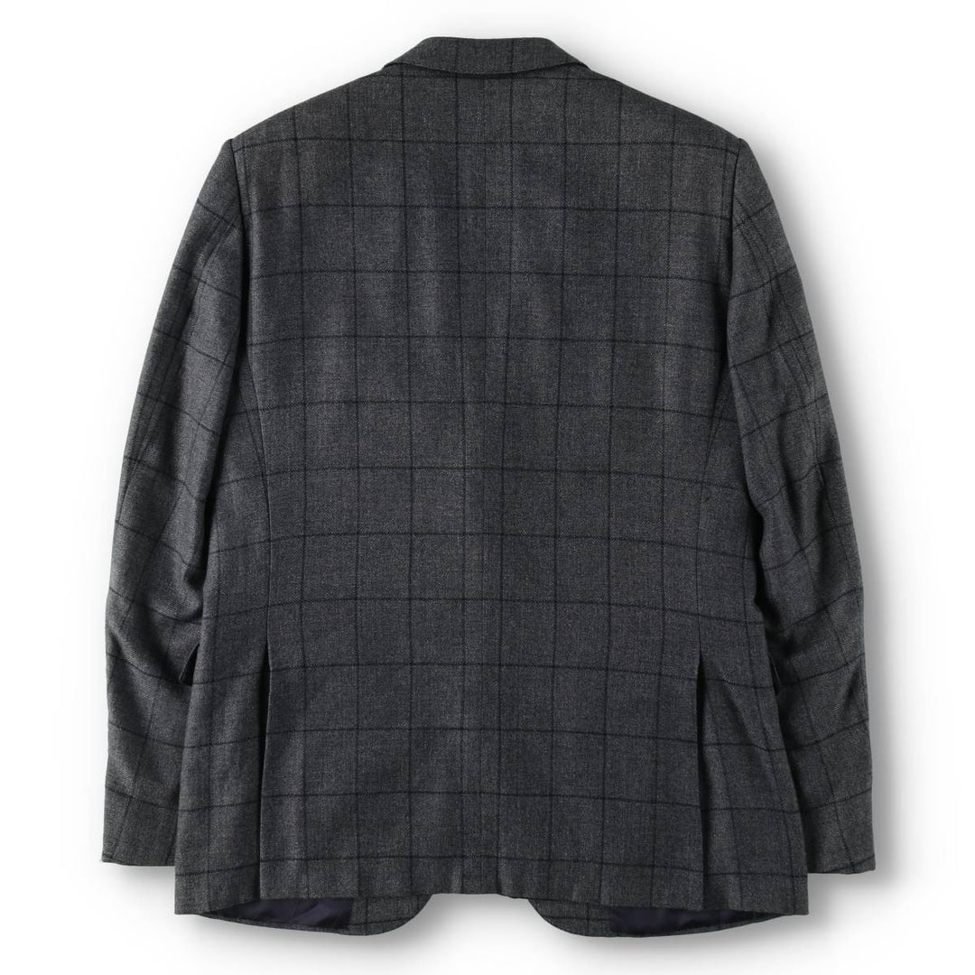 Ermenegildo Zegna Check Pattern Alpaca Blend Cashmere Blend Wool Tailored Jacket, Men's Size L (approx.) wool gray type Vintage Second Hand