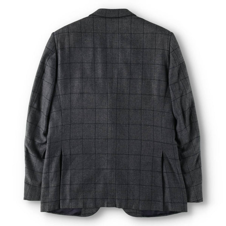 Ermenegildo Zegna Check Pattern Alpaca Blend Cashmere Blend Wool Tailored Jacket, Men's Size L (approx.) wool gray type Vintage Second Hand