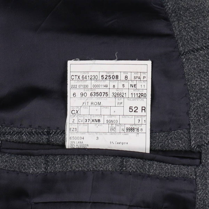 Ermenegildo Zegna Check Pattern Alpaca Blend Cashmere Blend Wool Tailored Jacket, Men's Size L (approx.) wool gray type Vintage Second Hand