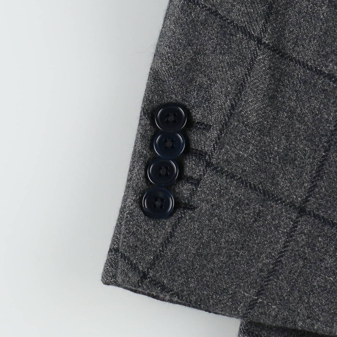 Ermenegildo Zegna Check Pattern Alpaca Blend Cashmere Blend Wool Tailored Jacket, Men's Size L (approx.) wool gray type Vintage Second Hand