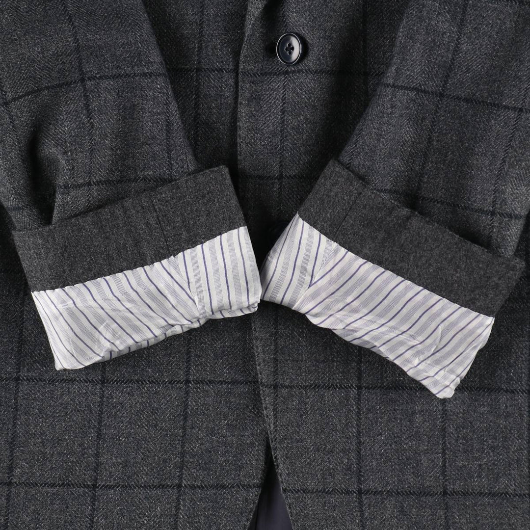 Ermenegildo Zegna Check Pattern Alpaca Blend Cashmere Blend Wool Tailored Jacket, Men's Size L (approx.) wool gray type Vintage Second Hand