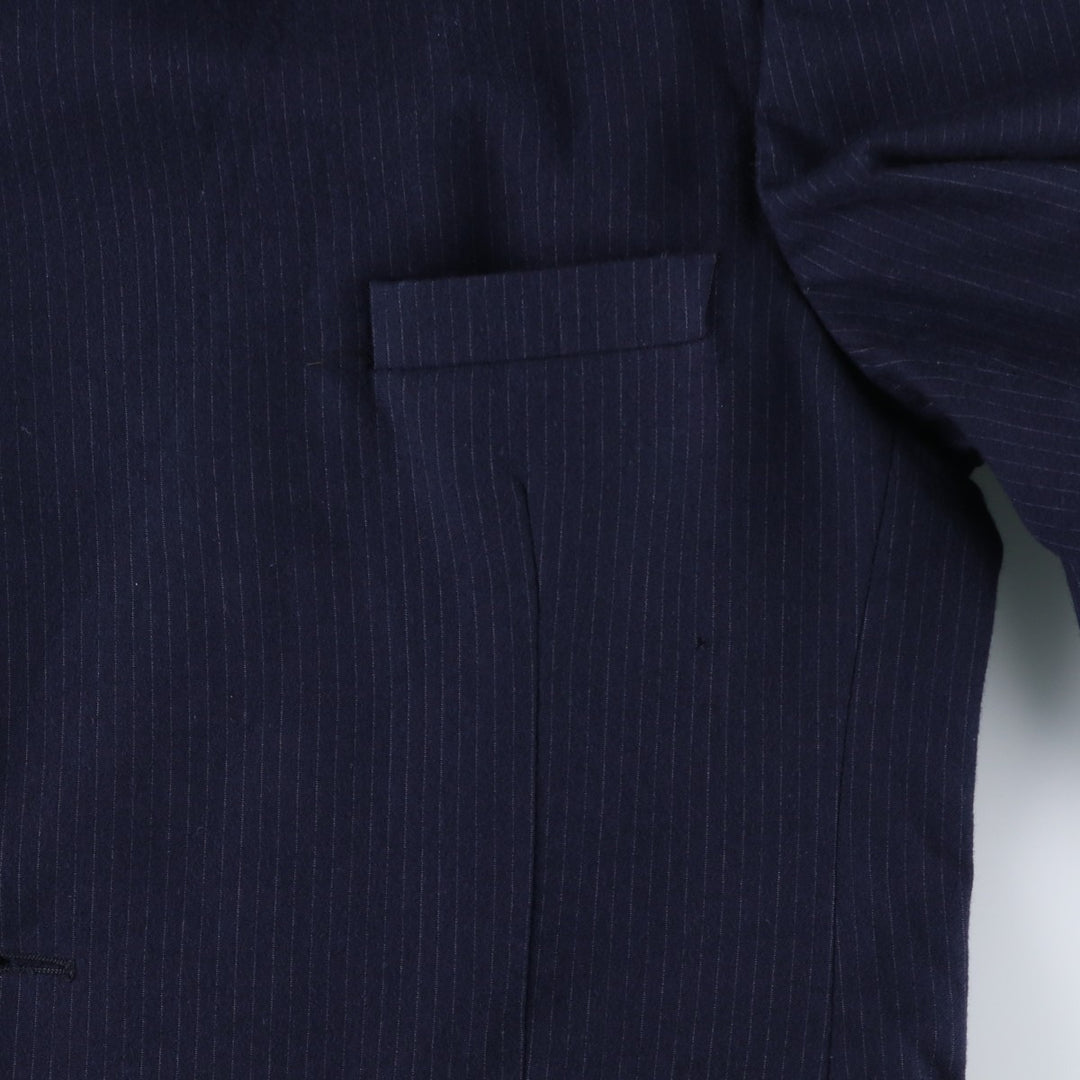 Yves Saint Laurent Designer Collection Stripe Pattern Wool Tailored Jacket, Made in France, Men's Size M (approx.) wool navy blue type Vintage Second Hand