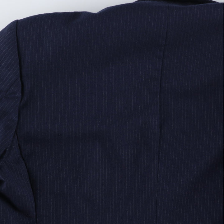 Yves Saint Laurent Designer Collection Stripe Pattern Wool Tailored Jacket, Made in France, Men's Size M (approx.) wool navy blue type Vintage Second Hand