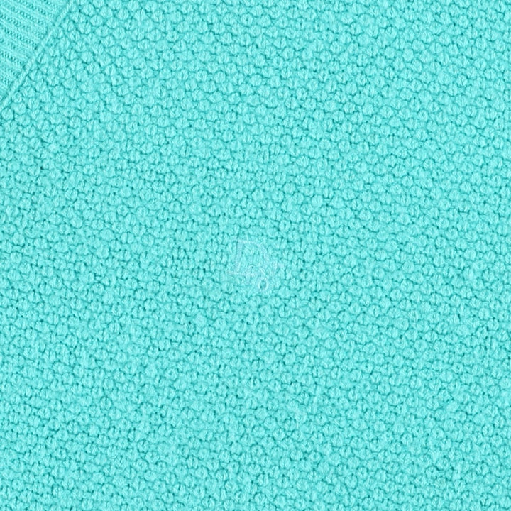 Christian Dior V-neck acrylic knit sweater, made in the USA, men's size XL. Oron Acrylic turquoise blue Vintage Second Hand