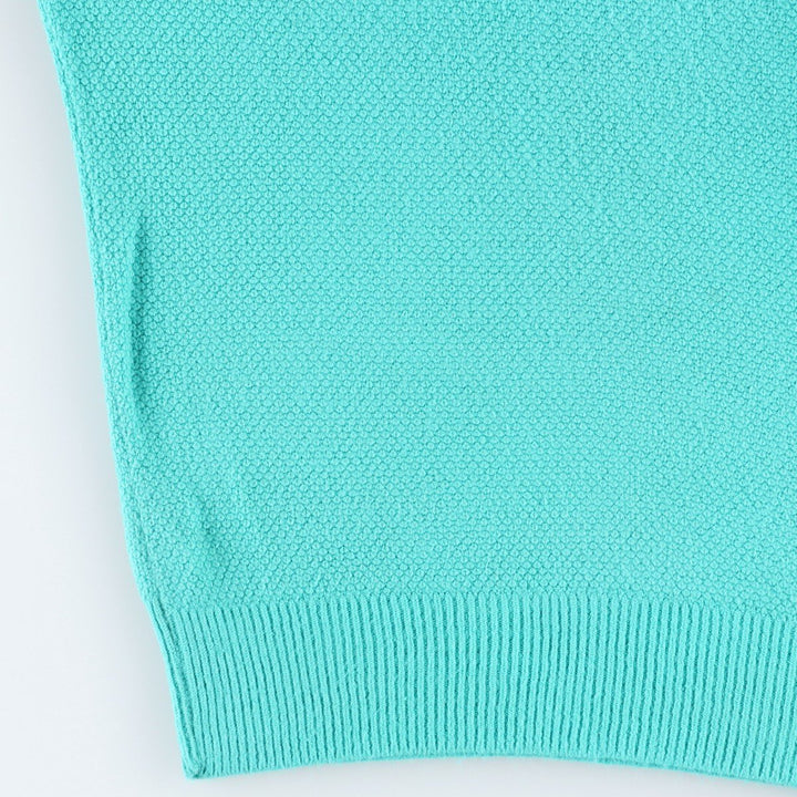 Christian Dior V-neck acrylic knit sweater, made in the USA, men's size XL. Oron Acrylic turquoise blue Vintage Second Hand
